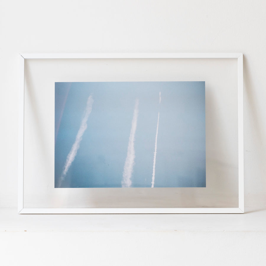 Three contrails in Switzerland / A3 wh frame