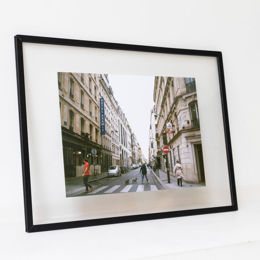 Paris dog walk / A3 bk frame